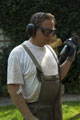 Click to see it big Ich mit Kettensäge, Impression aus dem Wald